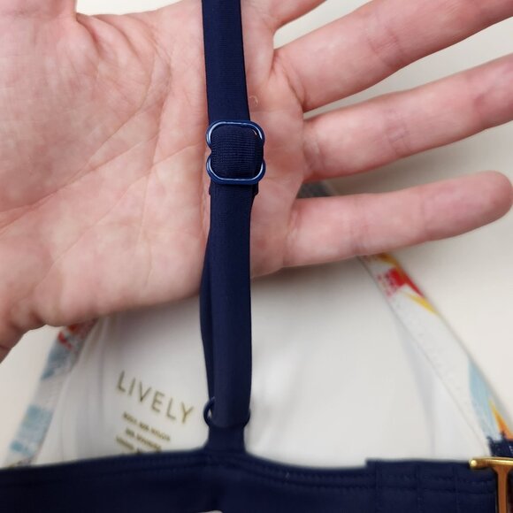 Lively Swim Padded Bralette Bikini Swimsuit Top Tropical Floral Print sz S - Picture 5 of 9